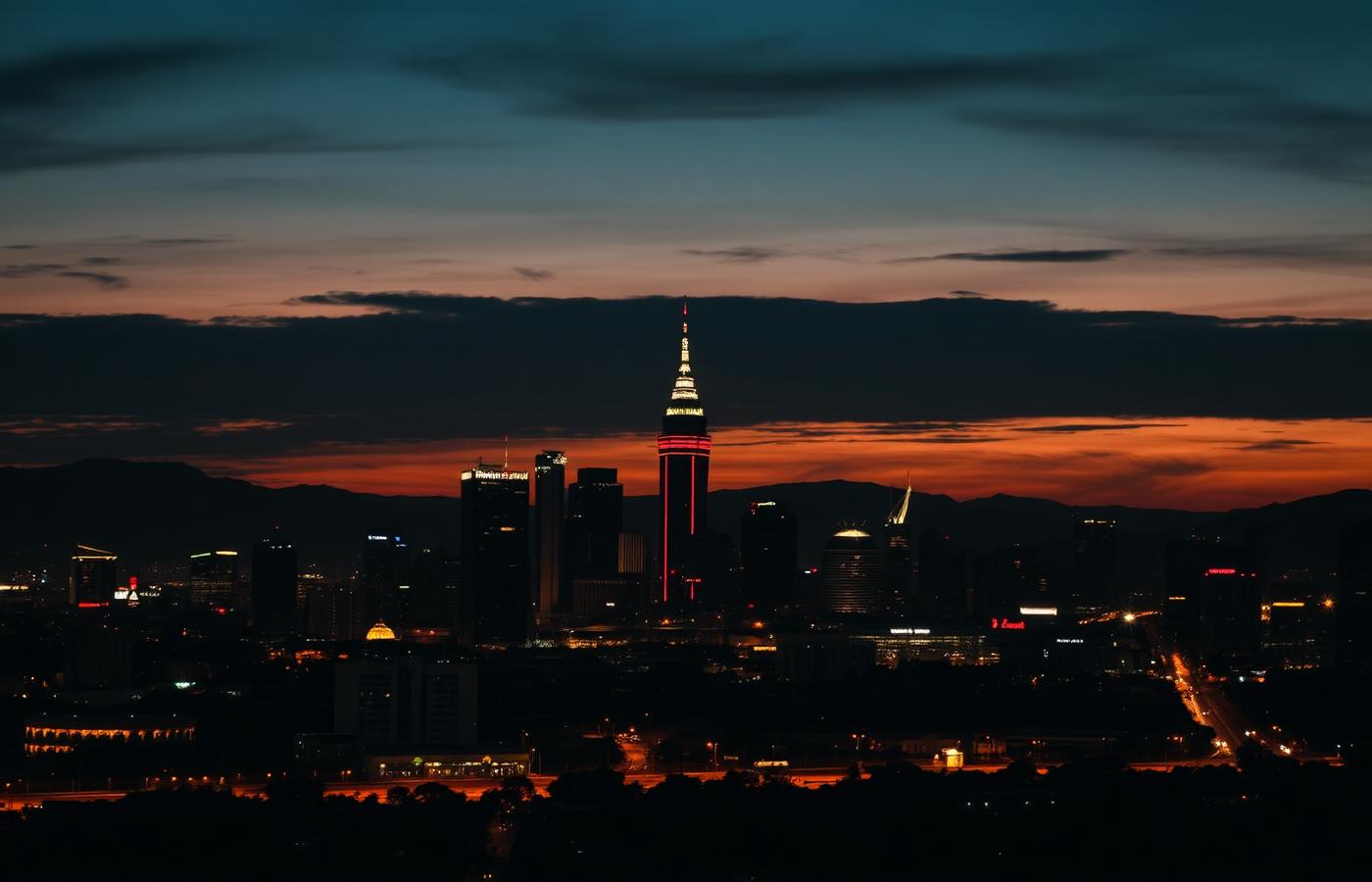Johannesburg skyline at dusk